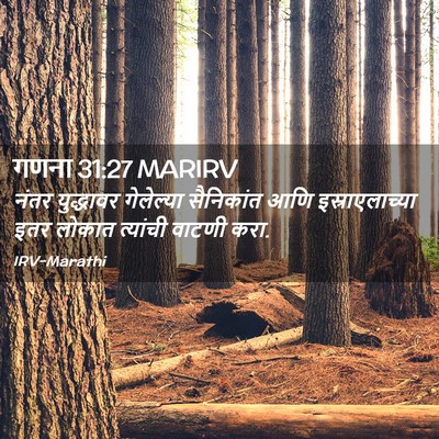 Picture 02 - गणना 31:27 MARIRV - नंतर युद्धावर - Bible Verse Picture