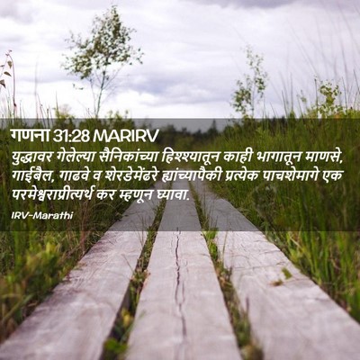 Picture 02 - गणना 31:28 MARIRV - युद्धावर गेलेल्या - Bible Verse Picture