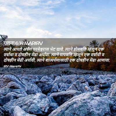 Picture 02 - गणना 6:14 MARIRV - त्याने आपले अर्पण - Bible Verse Picture