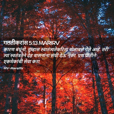 Picture 02 - गलतीकरांस 5:13 MARIRV - कारण बंधूंनो, - Bible Verse Picture