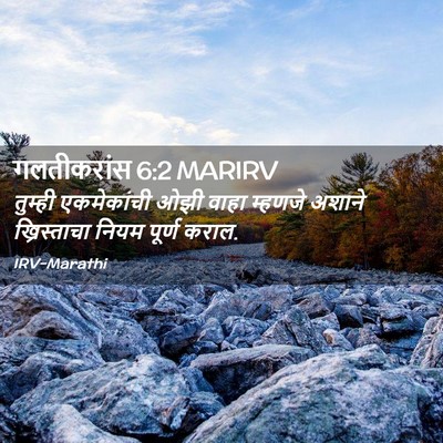 Picture 02 - गलतीकरांस 6:2 MARIRV - तुम्ही एकमेकांची - Bible Verse Picture