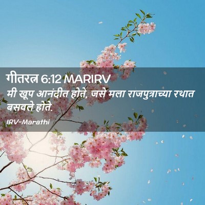 Picture 02 - गीतरत्न 6:12 MARIRV - मी खूप आनंदीत होते, - Bible Verse Picture