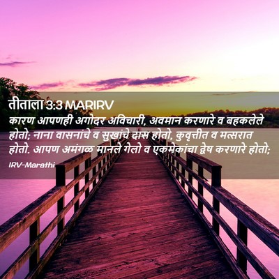 Picture 02 - तीताला 3:3 MARIRV - कारण आपणही अगोदर - Bible Verse Picture
