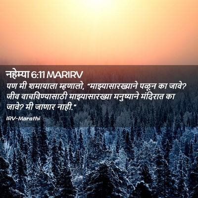 Picture 02 - नहेम्या 6:11 MARIRV - पण मी शमायाला - Bible Verse Picture