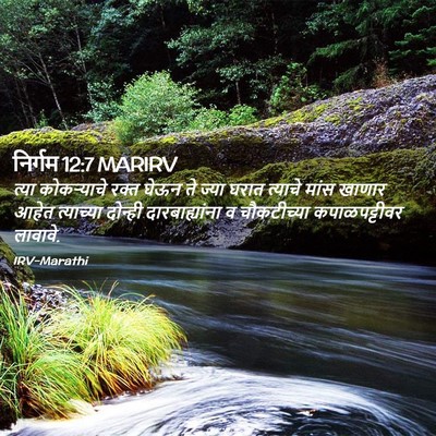 Picture 02 - निर्गम 12:7 MARIRV - त्या कोकऱ्याचे - Bible Verse Picture