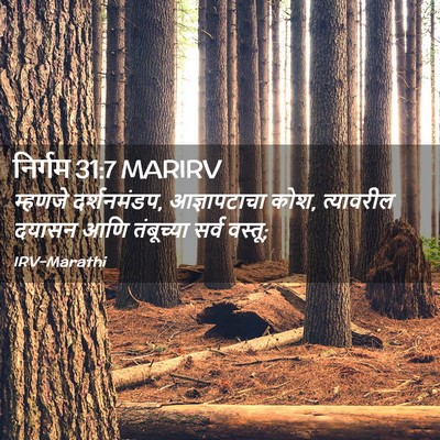 Picture 02 - निर्गम 31:7 MARIRV - म्हणजे दर्शनमंडप, - Bible Verse Picture
