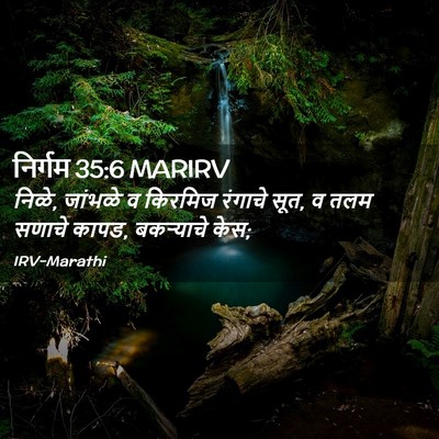 Picture 02 - निर्गम 35:6 MARIRV - निळे, जांभळे व - Bible Verse Picture
