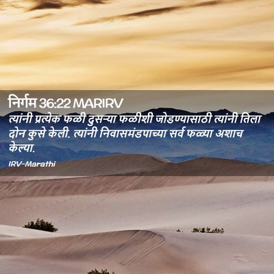 Picture 02 - निर्गम 36:22 MARIRV - त्यांनी प्रत्येक - Bible Verse Picture