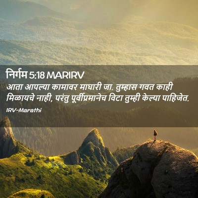 Picture 02 - निर्गम 5:18 MARIRV - आता आपल्या कामावर - Bible Verse Picture