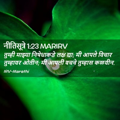 Picture 02 - नीतिसूत्रे 1:23 MARIRV - तुम्ही माझ्या - Bible Verse Picture