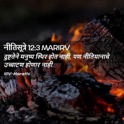 Picture 02 - नीतिसूत्रे 12:3 MARIRV - दुष्टतेने मनुष्य - Bible Verse Picture