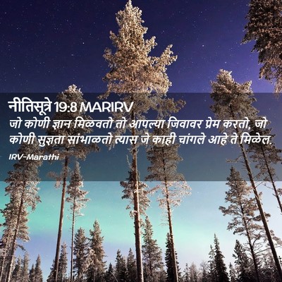 Picture 02 - नीतिसूत्रे 19:8 MARIRV - जो कोणी ज्ञान - Bible Verse Picture