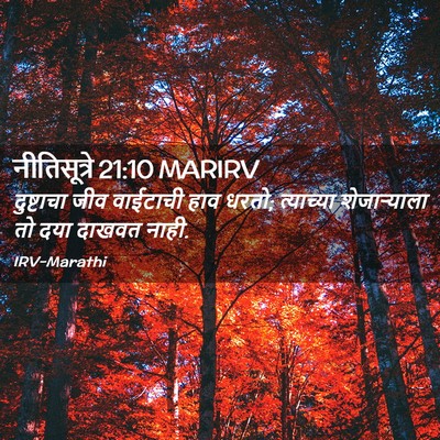 Picture 02 - नीतिसूत्रे 21:10 MARIRV - दुष्टाचा जीव - Bible Verse Picture