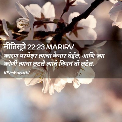 Picture 02 - नीतिसूत्रे 22:23 MARIRV - कारण परमेश्वर - Bible Verse Picture