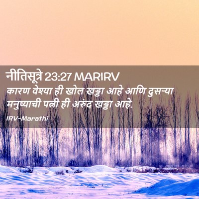 Picture 02 - नीतिसूत्रे 23:27 MARIRV - कारण वेश्या ही खोल - Bible Verse Picture