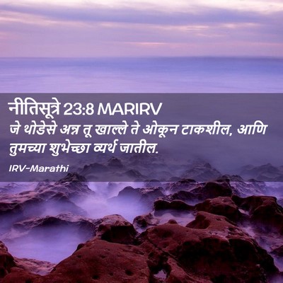 Picture 02 - नीतिसूत्रे 23:8 MARIRV - जे थोडेसे अन्न तू - Bible Verse Picture