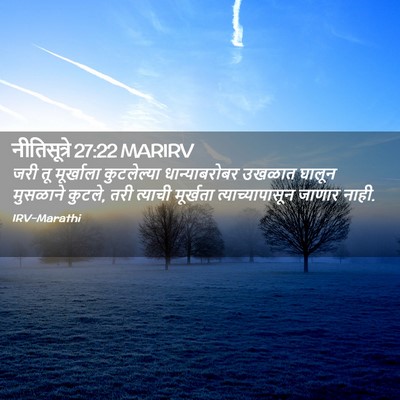Picture 02 - नीतिसूत्रे 27:22 MARIRV - जरी तू मूर्खाला - Bible Verse Picture