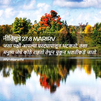 Picture 02 - नीतिसूत्रे 27:8 MARIRV - जसा पक्षी आपल्या - Bible Verse Picture