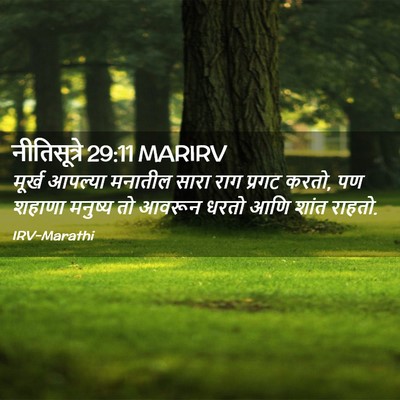 Picture 02 - नीतिसूत्रे 29:11 MARIRV - मूर्ख आपल्या - Bible Verse Picture