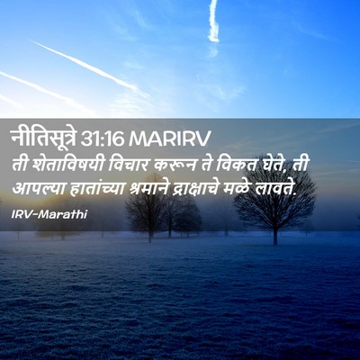 Picture 02 - नीतिसूत्रे 31:16 MARIRV - ती शेताविषयी - Bible Verse Picture