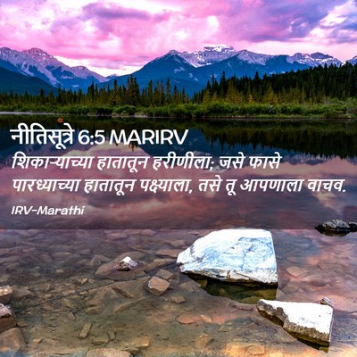 Picture 02 - नीतिसूत्रे 6:5 MARIRV - शिकाऱ्याच्या - Bible Verse Picture