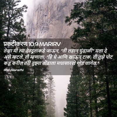 Picture 02 - प्रकटीकरण 10:9 MARIRV - तेव्हा मी त्या - Bible Verse Picture