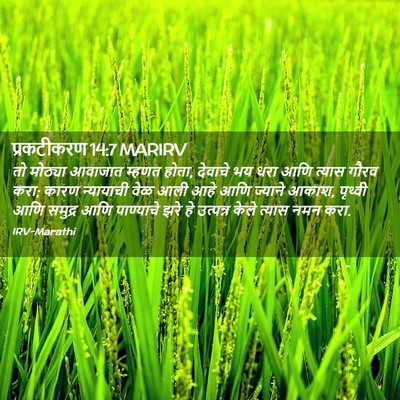 Picture 02 - प्रकटीकरण 14:7 MARIRV - तो मोठ्या आवाजात - Bible Verse Picture