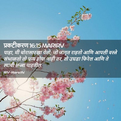 Picture 02 - प्रकटीकरण 16:15 MARIRV - पाहा, मी चोरासारखा - Bible Verse Picture