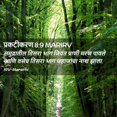 Picture 02 - प्रकटीकरण 8:9 MARIRV - समुद्रातील तिसरा - Bible Verse Picture