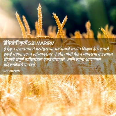 Picture 02 - प्रेषितांचीं कृत्यें 5:21 MARIRV - हे ऐकून उजाडताच ते - Bible Verse Picture