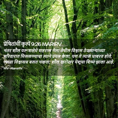 Picture 02 - प्रेषितांचीं कृत्यें 9:26 MARIRV - नंतर शौल यरूशलेमे - Bible Verse Picture