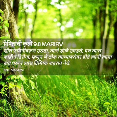 Picture 02 - प्रेषितांचीं कृत्यें 9:8 MARIRV - शौल जमिनीवरून - Bible Verse Picture