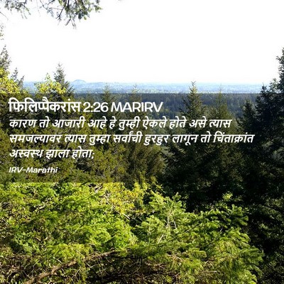 Picture 02 - फिलिप्पैकरांस 2:26 MARIRV - कारण तो आजारी आहे - Bible Verse Picture