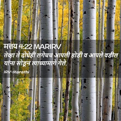 Picture 02 - मत्तय 4:22 MARIRV - तेव्हा ते दोघेही - Bible Verse Picture