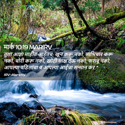 Picture 02 - मार्क 10:19 MARIRV - तुला आज्ञा माहीत - Bible Verse Picture