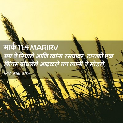 Picture 02 - मार्क 11:4 MARIRV - मग ते निघाले आणि - Bible Verse Picture