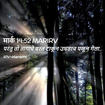 Picture 02 - मार्क 14:52 MARIRV - परंतु तो तागाचे - Bible Verse Picture