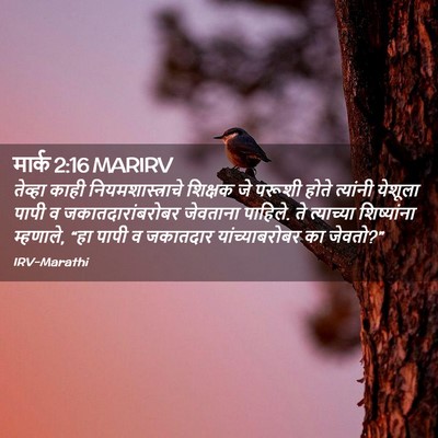 Picture 02 - मार्क 2:16 MARIRV - तेव्हा काही - Bible Verse Picture