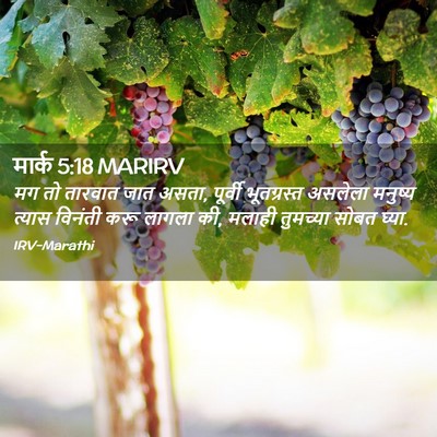 Picture 02 - मार्क 5:18 MARIRV - मग तो तारवात जात - Bible Verse Picture