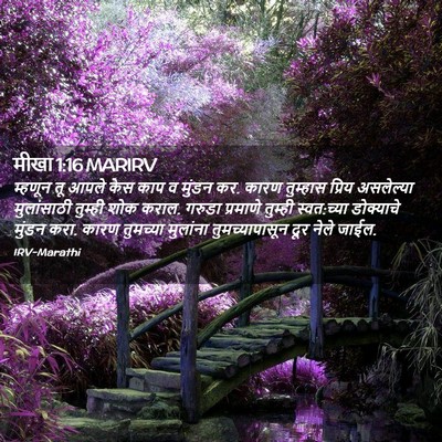 Picture 02 - मीखा 1:16 MARIRV - म्हणून तू आपले केस - Bible Verse Picture