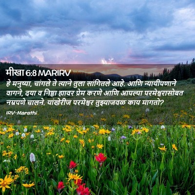 Picture 02 - मीखा 6:8 MARIRV - हे मनुष्या, चांगले - Bible Verse Picture