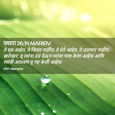 Picture 02 - यशया 26:14 MARIRV - ते मृत आहेत, ते - Bible Verse Picture