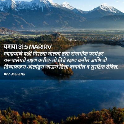 Picture 02 - यशया 31:5 MARIRV - ज्याप्रमाणे पक्षी - Bible Verse Picture