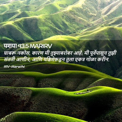 Picture 02 - यशया 43:5 MARIRV - घाबरू नकोस, कारण मी - Bible Verse Picture