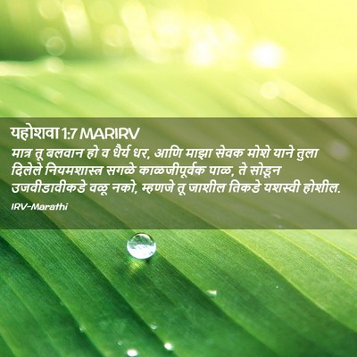 Picture 02 - यहोशवा 1:7 MARIRV - मात्र तू बलवान हो व - Bible Verse Picture