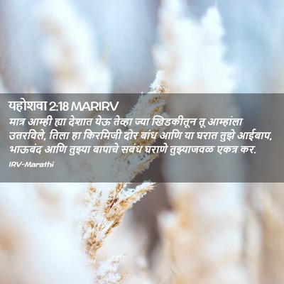 Picture 02 - यहोशवा 2:18 MARIRV - मात्र आम्ही ह्या - Bible Verse Picture