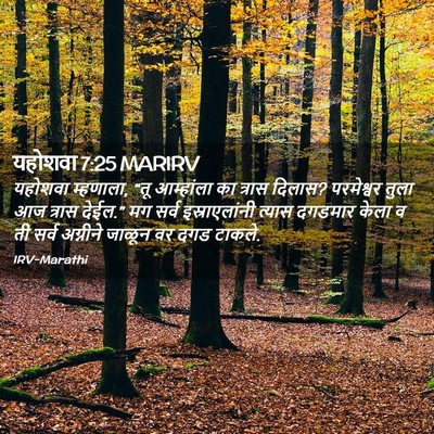 Picture 02 - यहोशवा 7:25 MARIRV - यहोशवा म्हणाला, - Bible Verse Picture