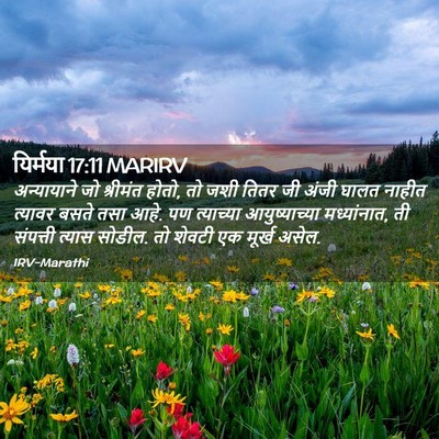 Picture 02 - यिर्मया 17:11 MARIRV - अन्यायाने जो - Bible Verse Picture