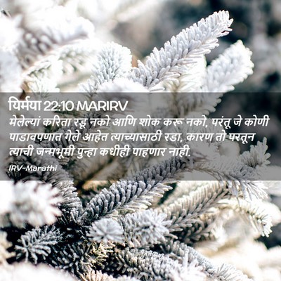 Picture 02 - यिर्मया 22:10 MARIRV - मेलेल्यां करिता - Bible Verse Picture