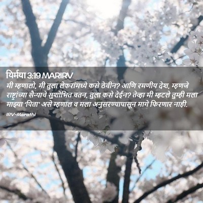Picture 02 - यिर्मया 3:19 MARIRV - मी म्हणालो, मी तुला - Bible Verse Picture